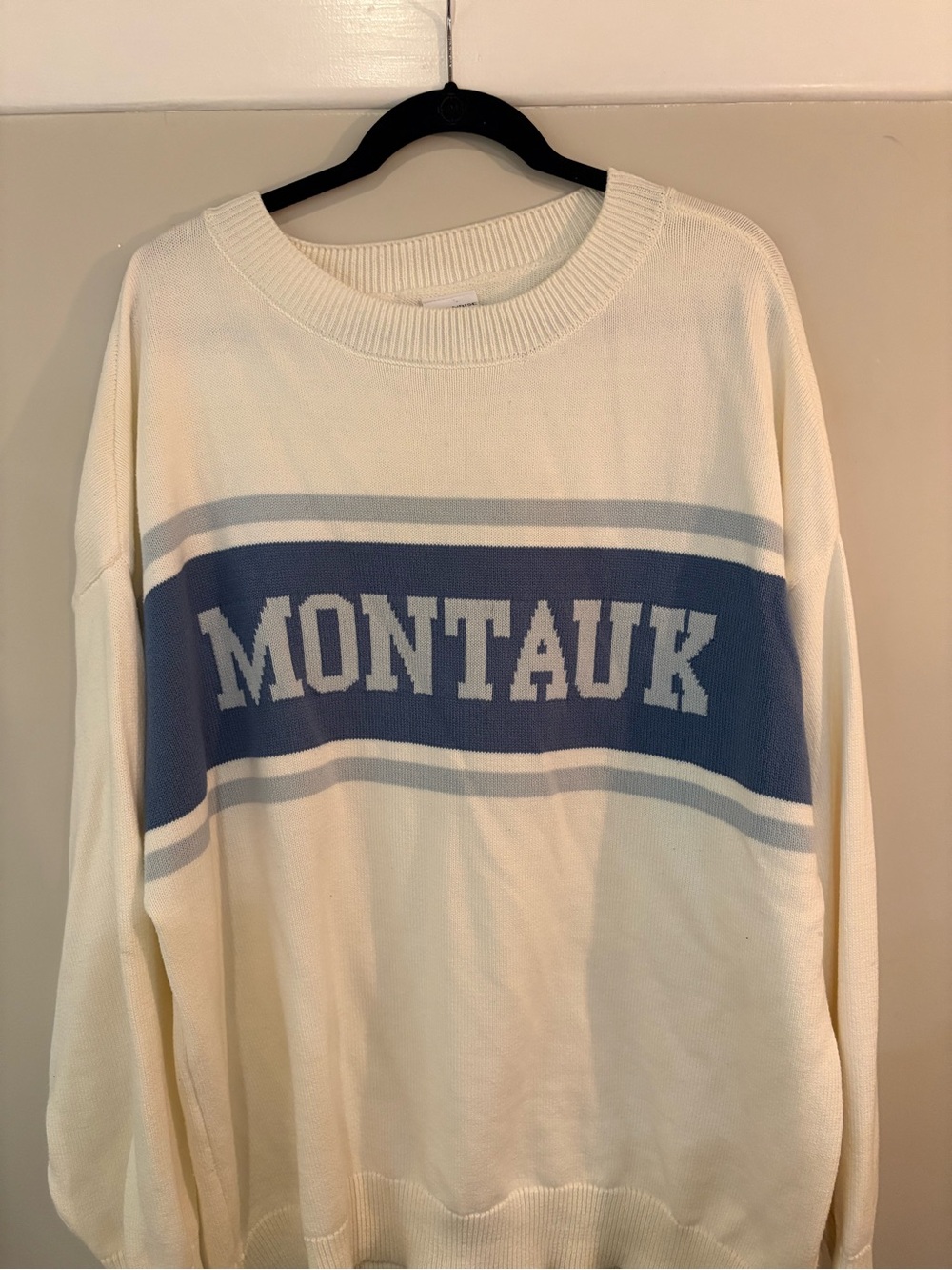 Montauk Graphic Sweater in Cream and Blue
